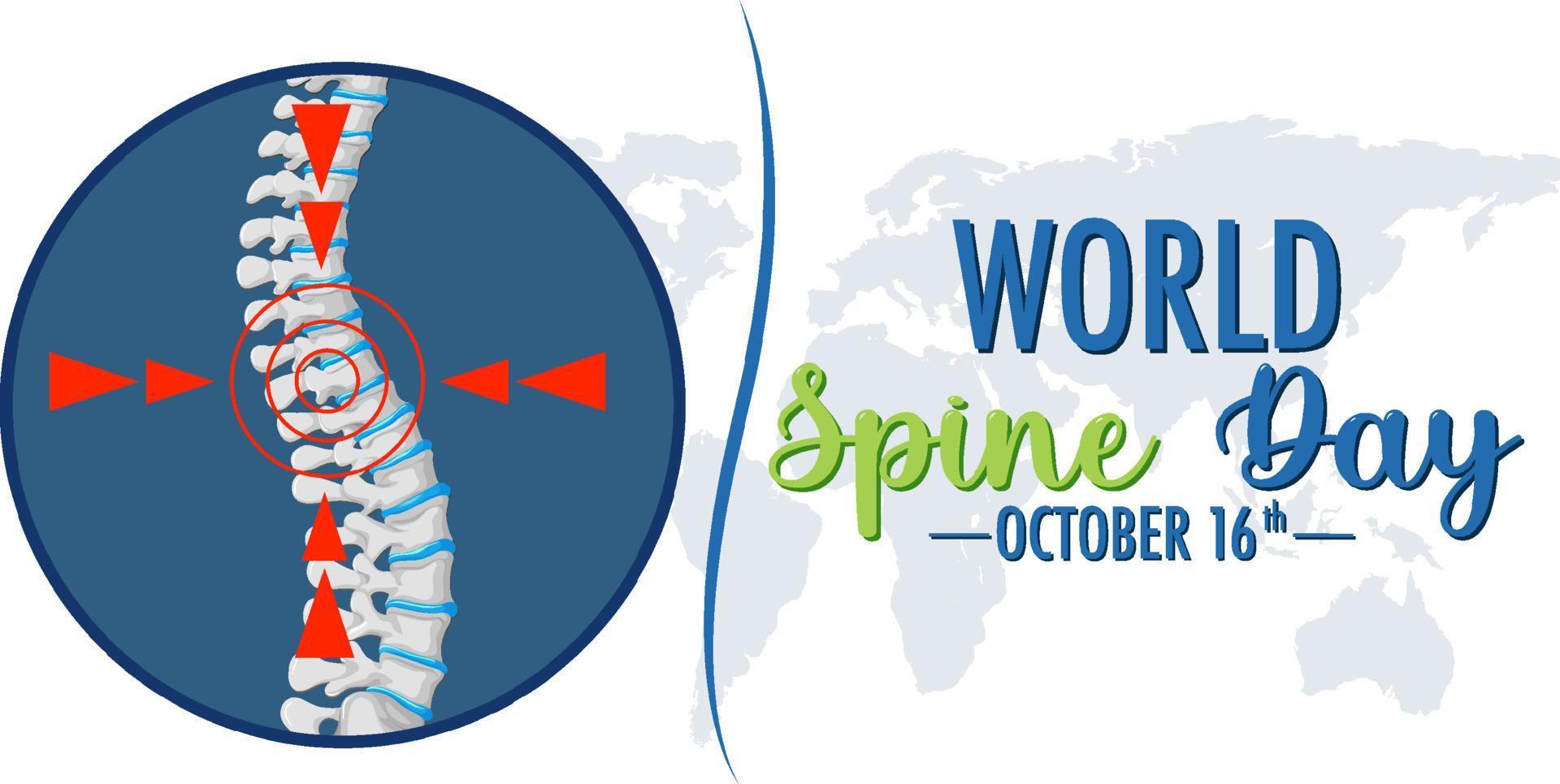 World Spine Day Banner Design vector