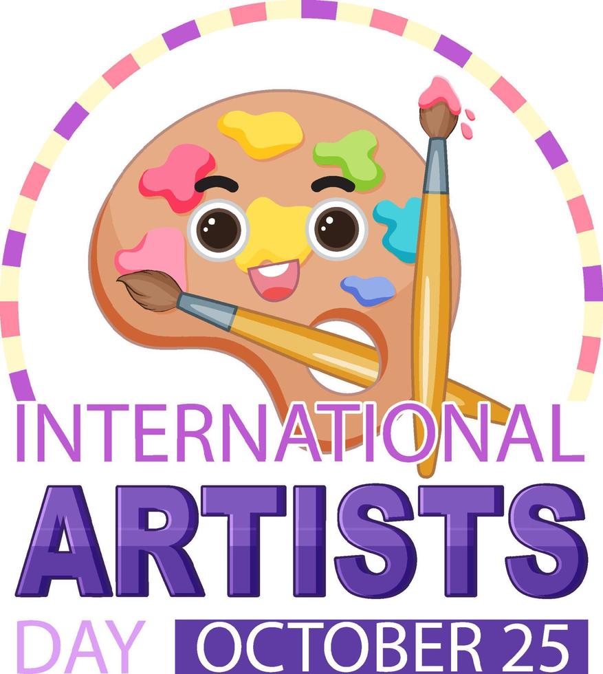 diseño de banner del día internacional de los artistas vector