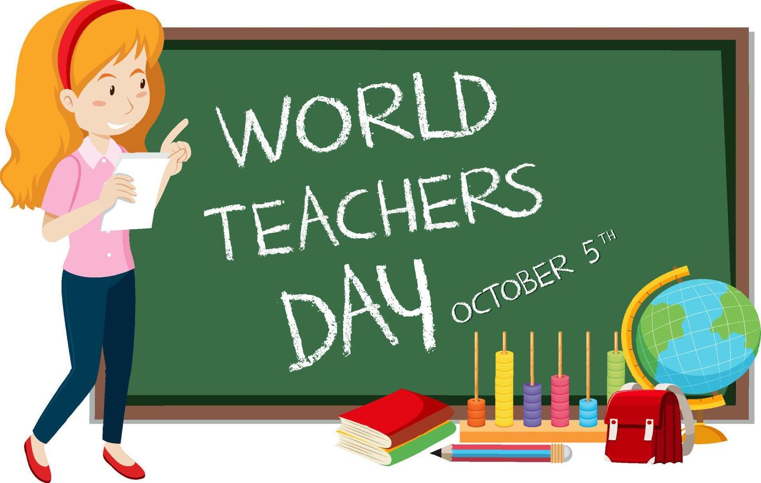 World Teachers Day Poster Design vector