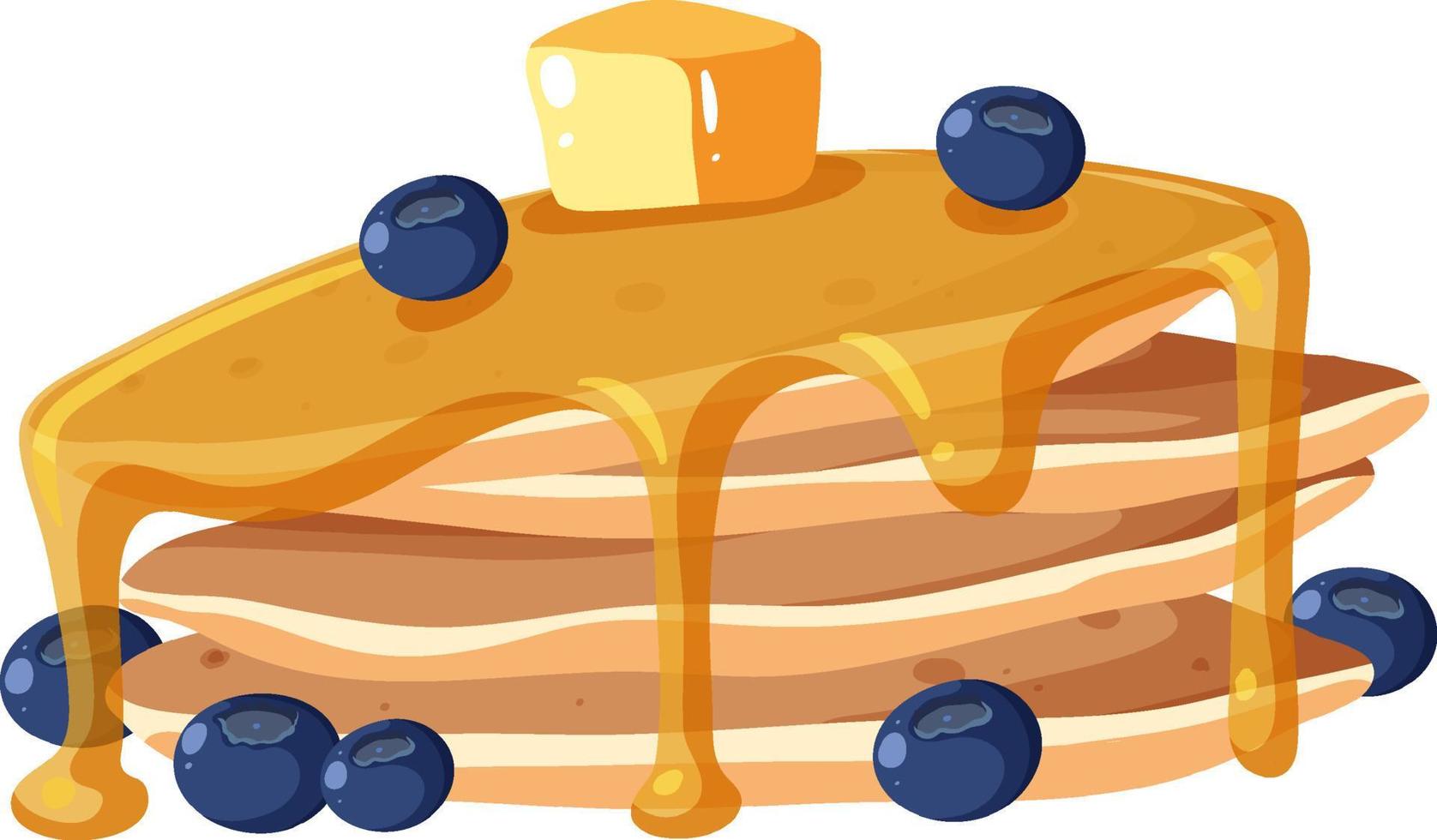 Blueberry pancake with melted butter vector