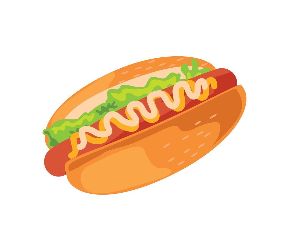 comida rápida de hot dog vector