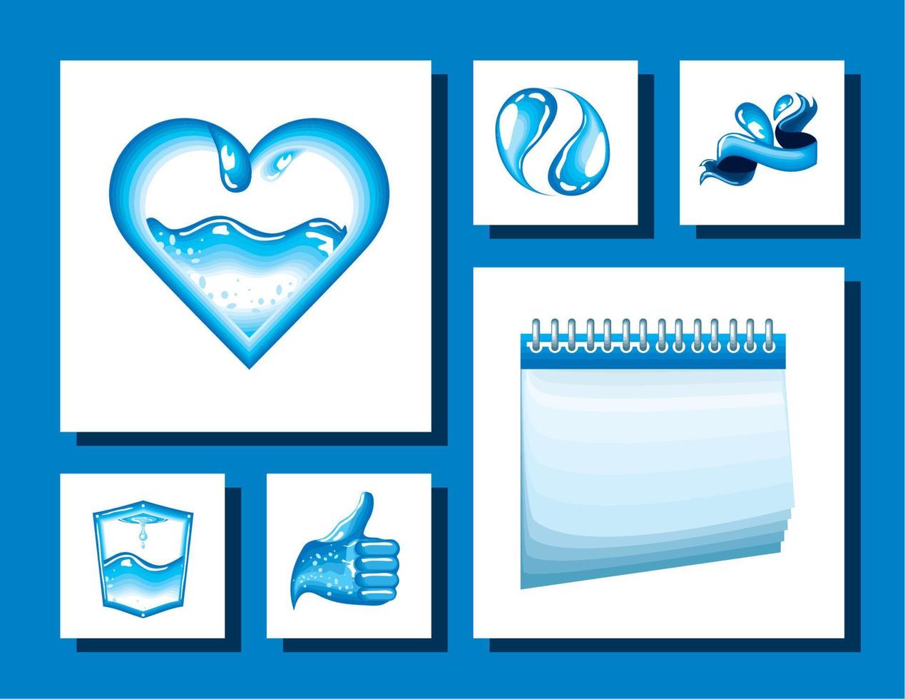 icons water day vector