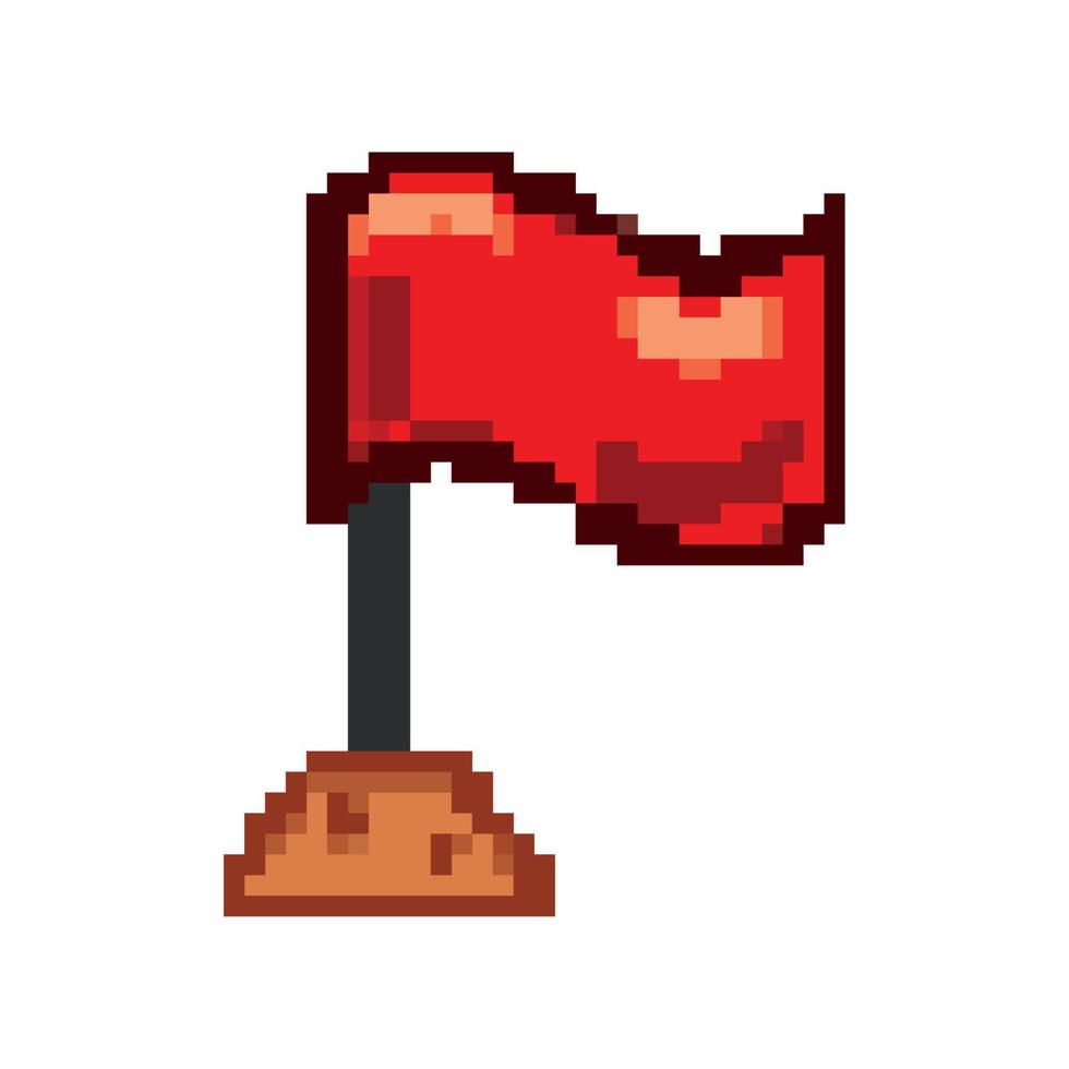 pixelated red flag vector