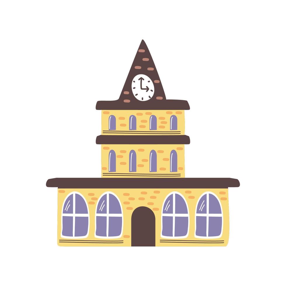 building with clock vector