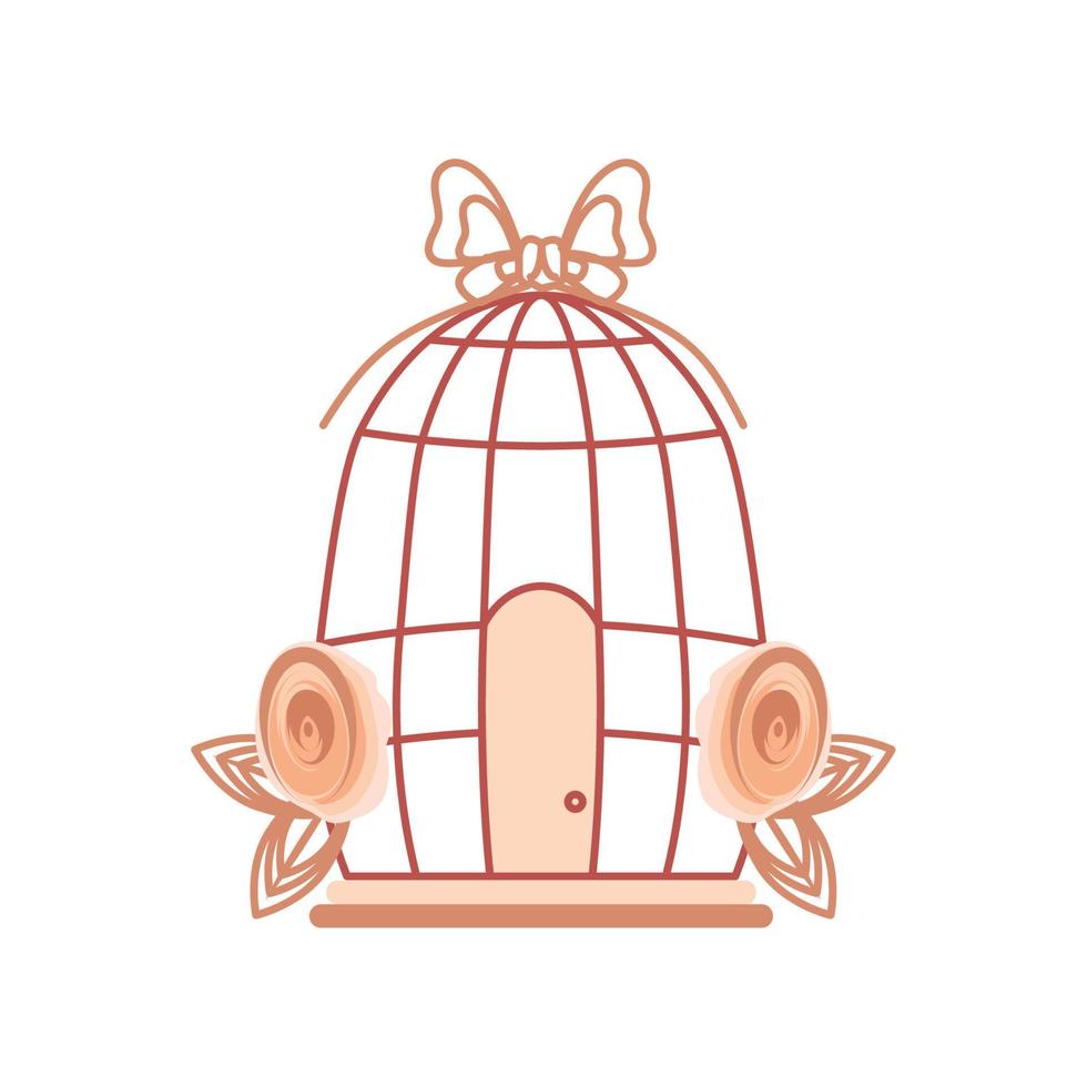 cage with flowers vector