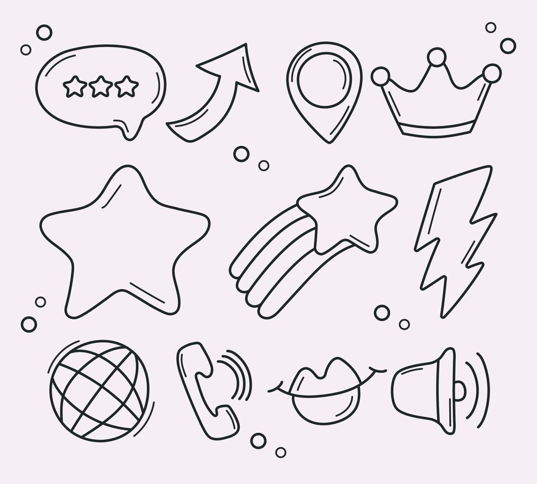 icons set doddles vector