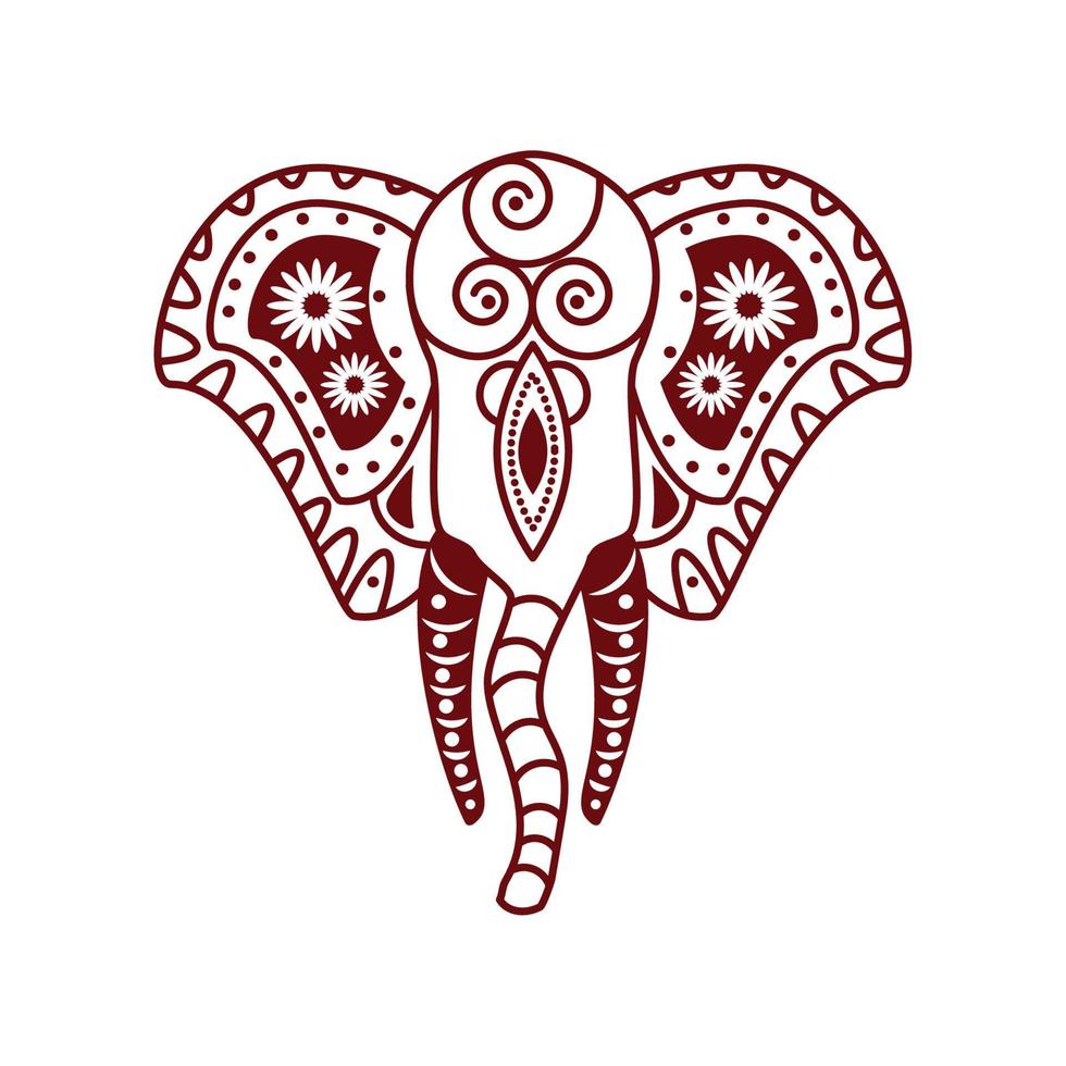 elephant zentangle layout vector