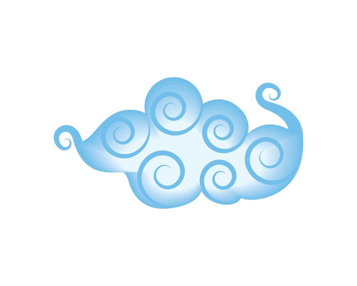 estilo de nube china vector