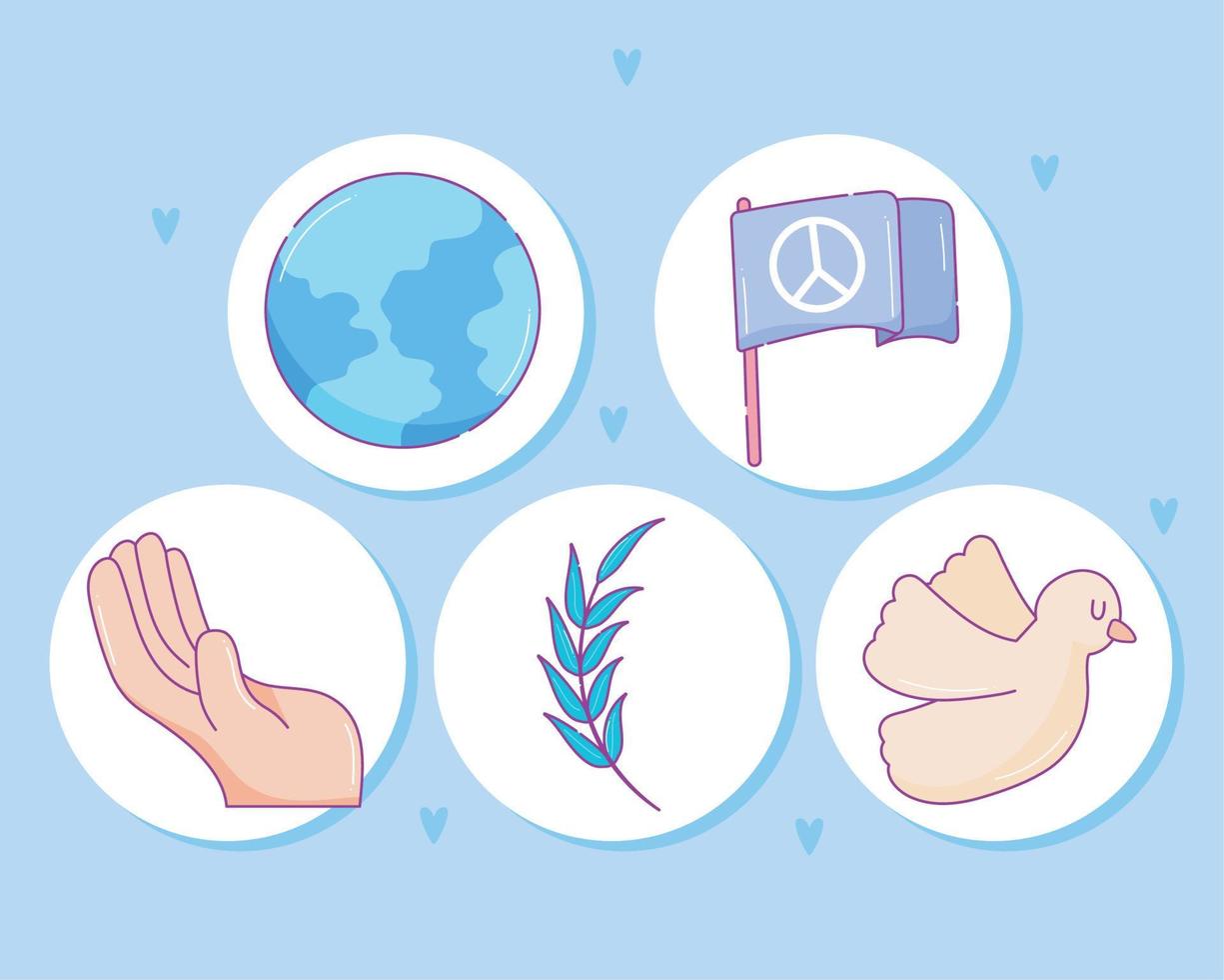 icons international day of peace vector