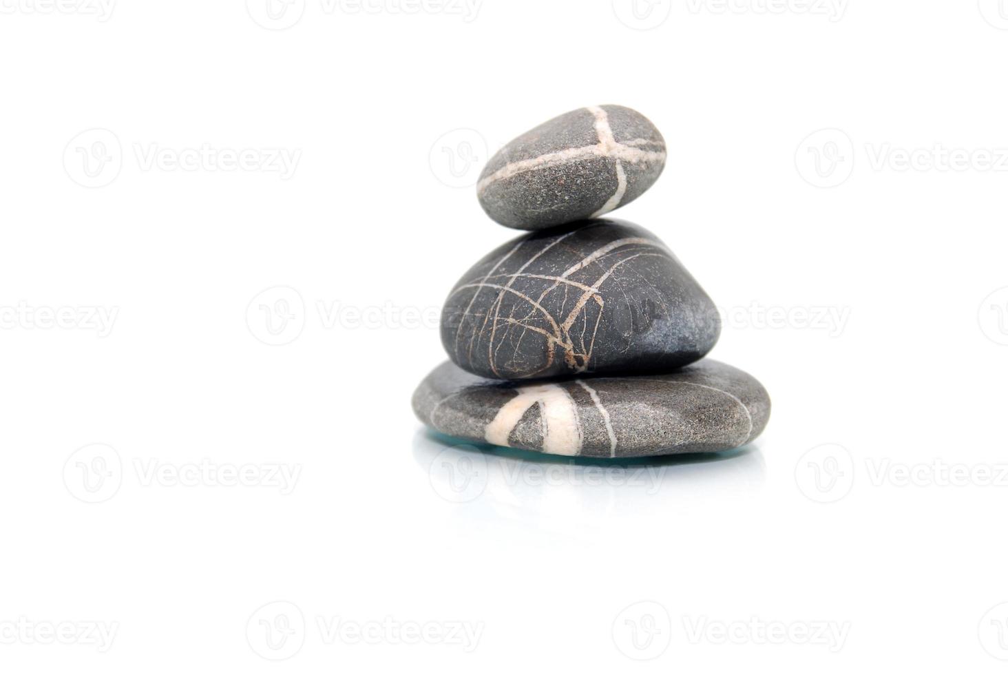 .zen stones with reflection isolated photo