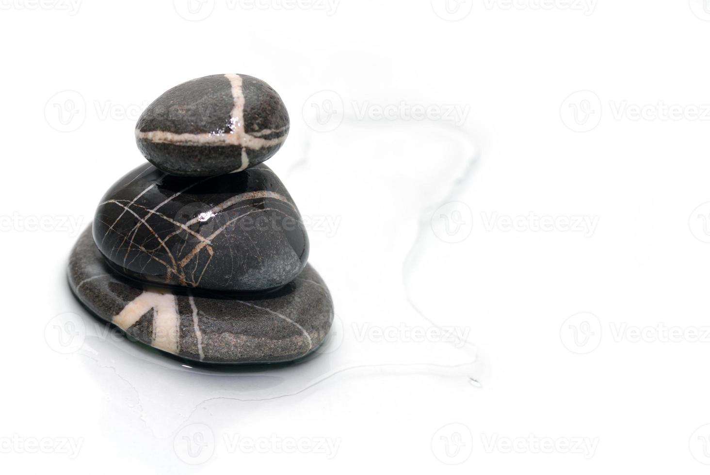 .zen stones with reflection isolated photo