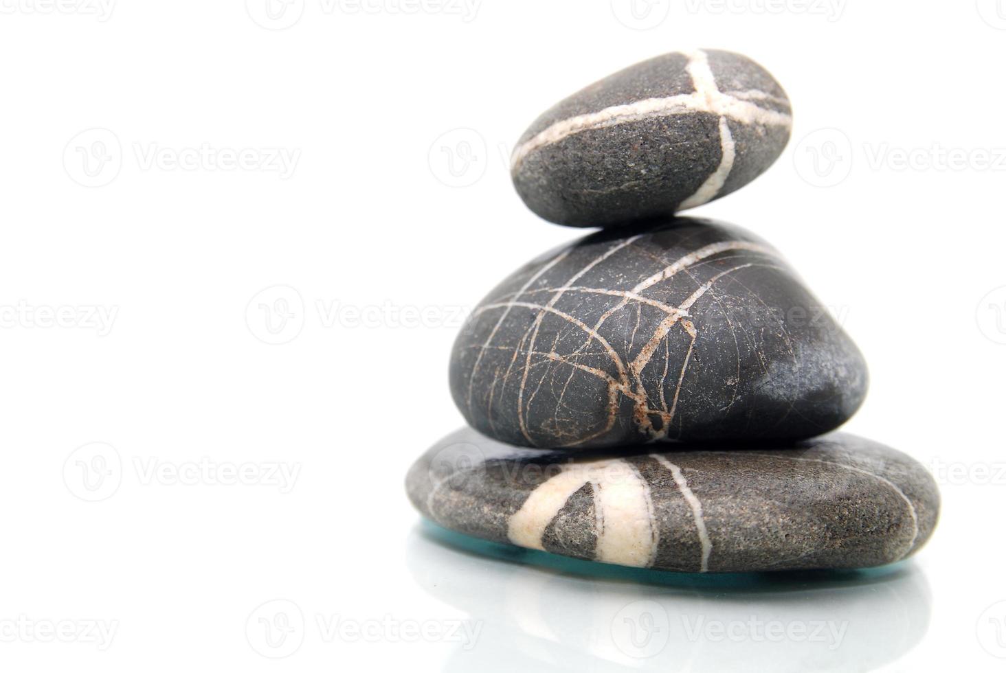 .zen stones with reflection isolated photo