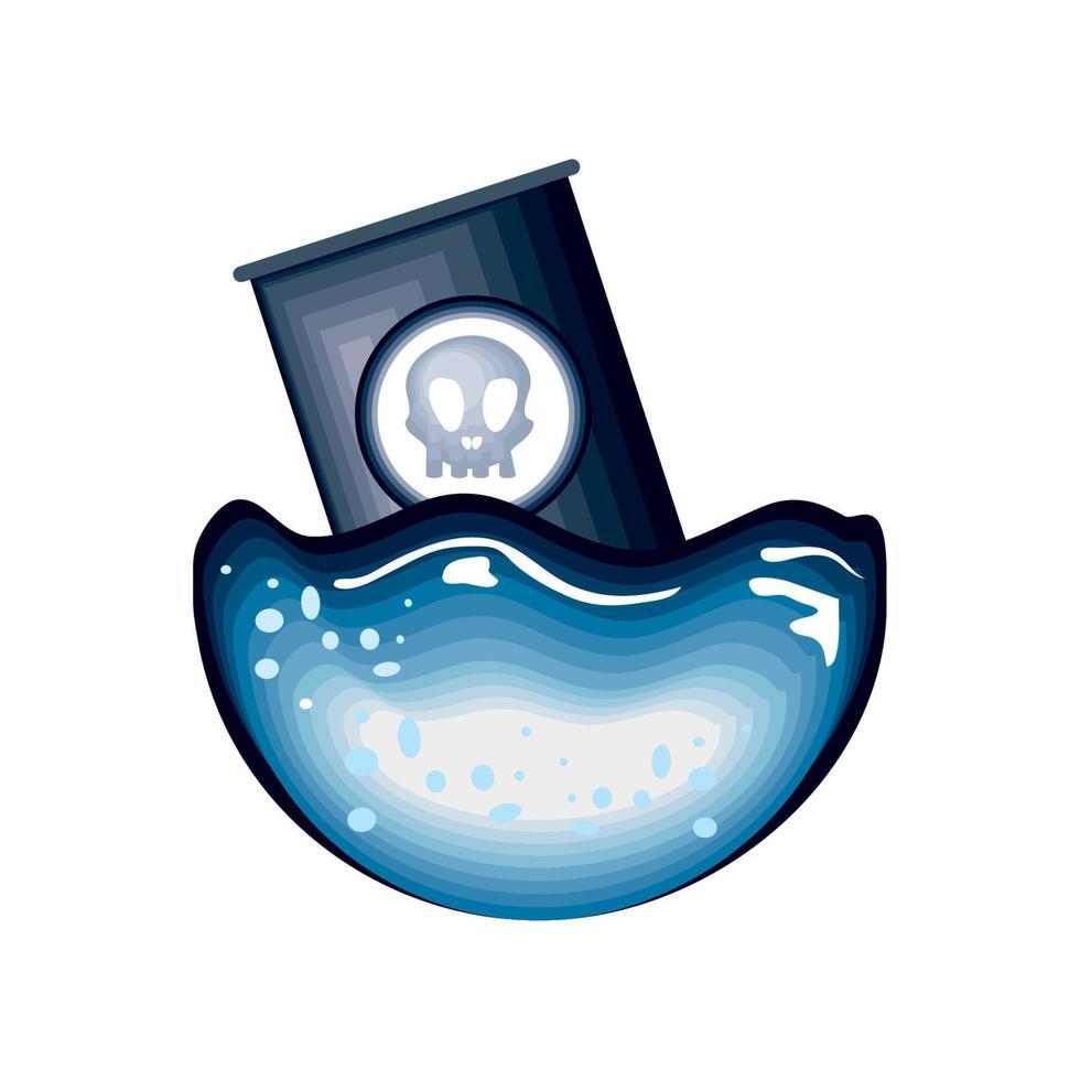 contamination water with barrel vector