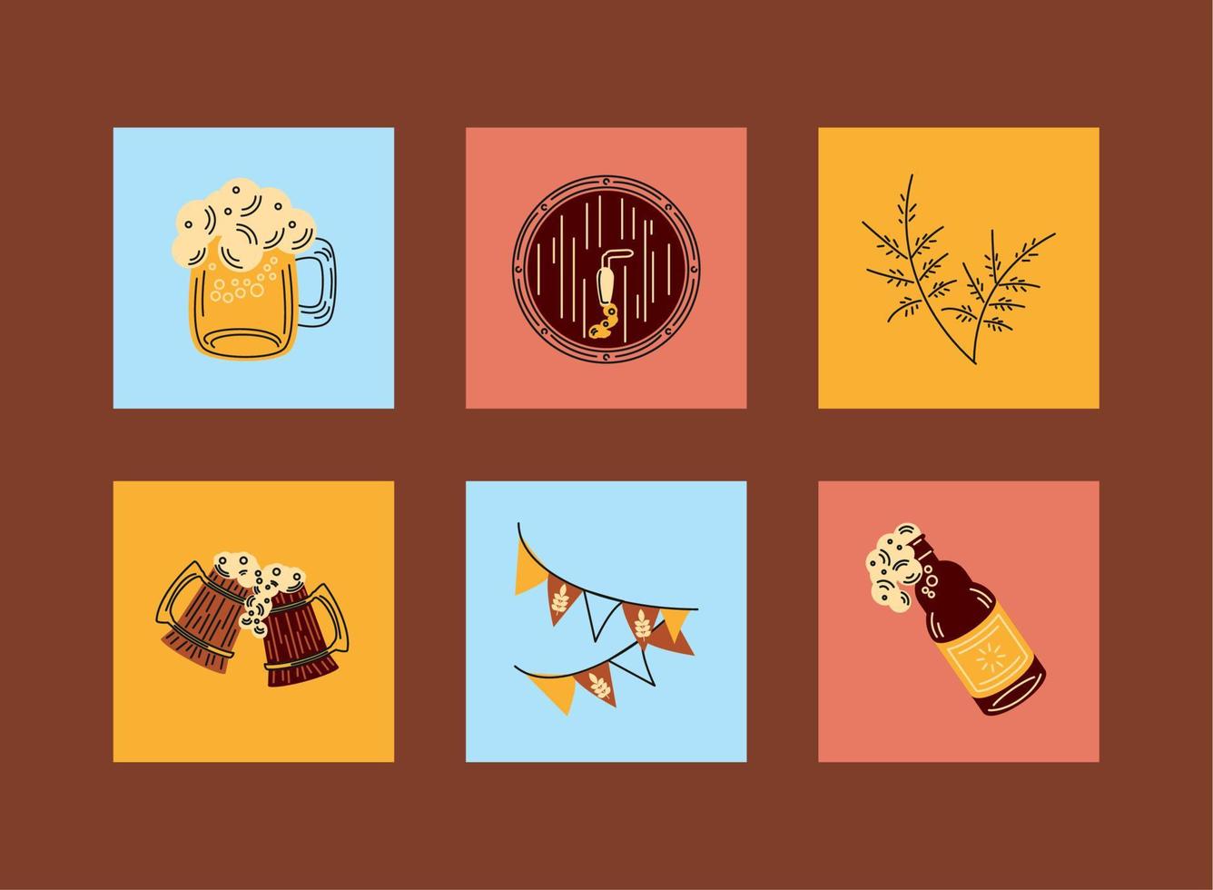 set of international beer day vector