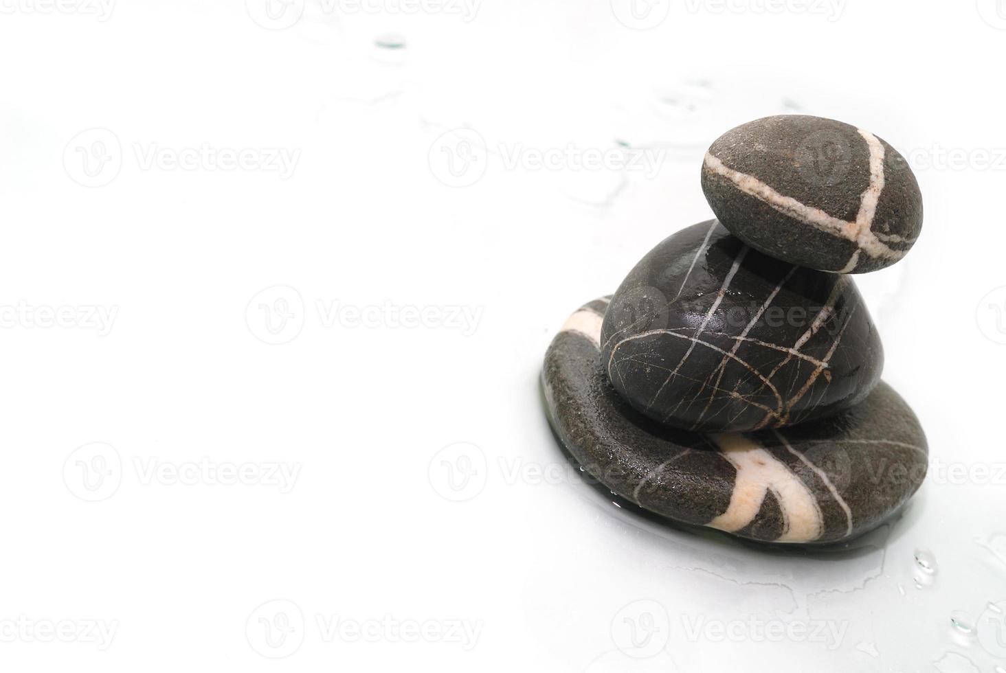 .zen stones with reflection isolated photo