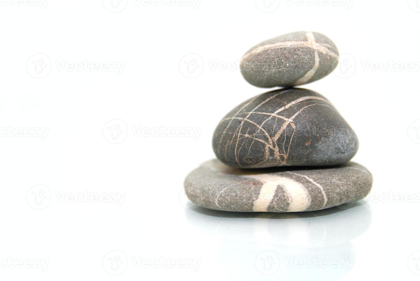 .zen stones with reflection isolated photo