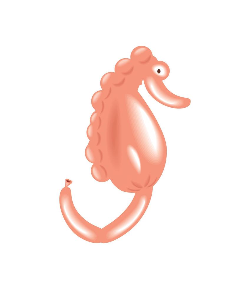 seahorse balloon animal vector