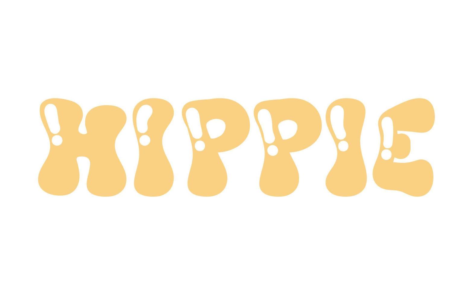 letras de burbujas hippies vector