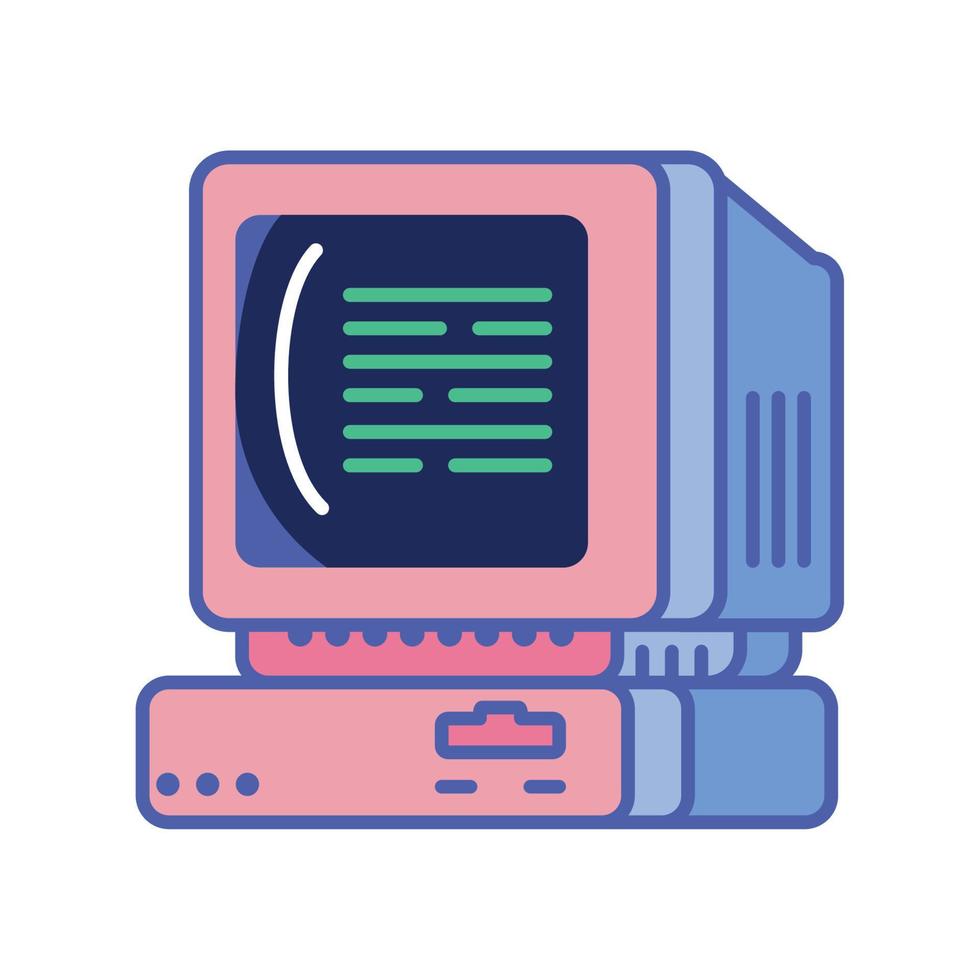 computer retro tech vector