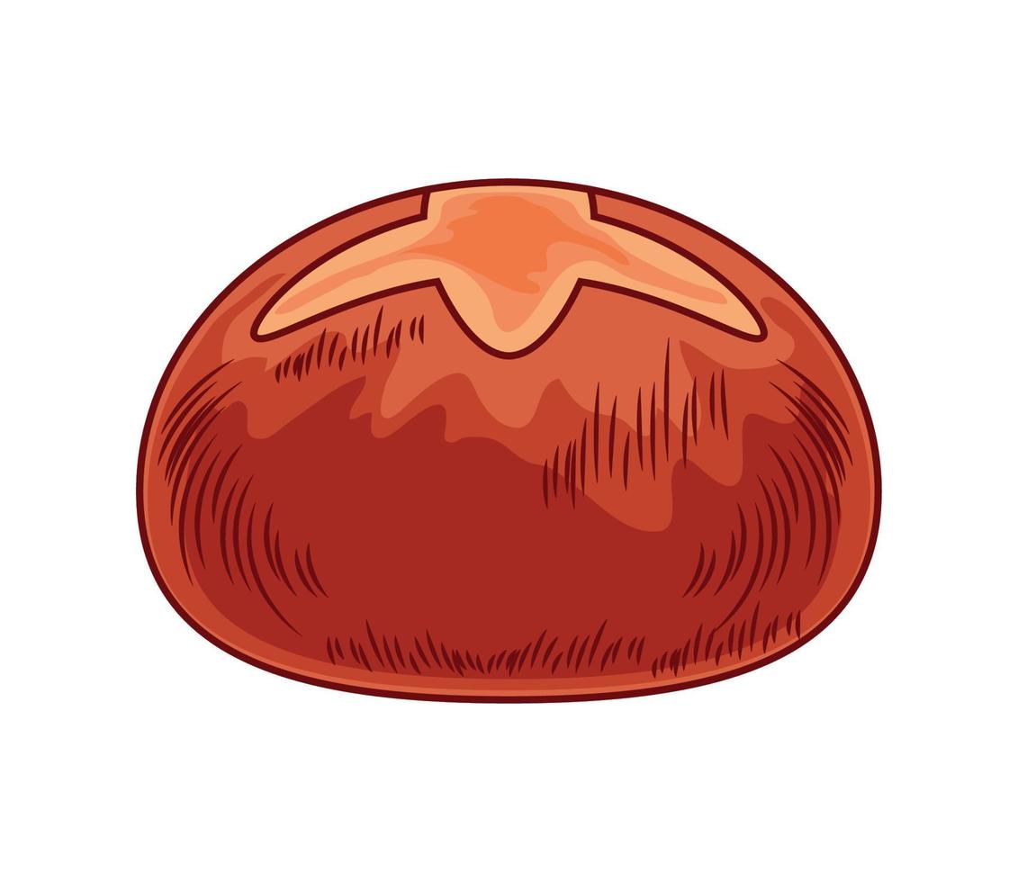 wholemeal bread bun vector