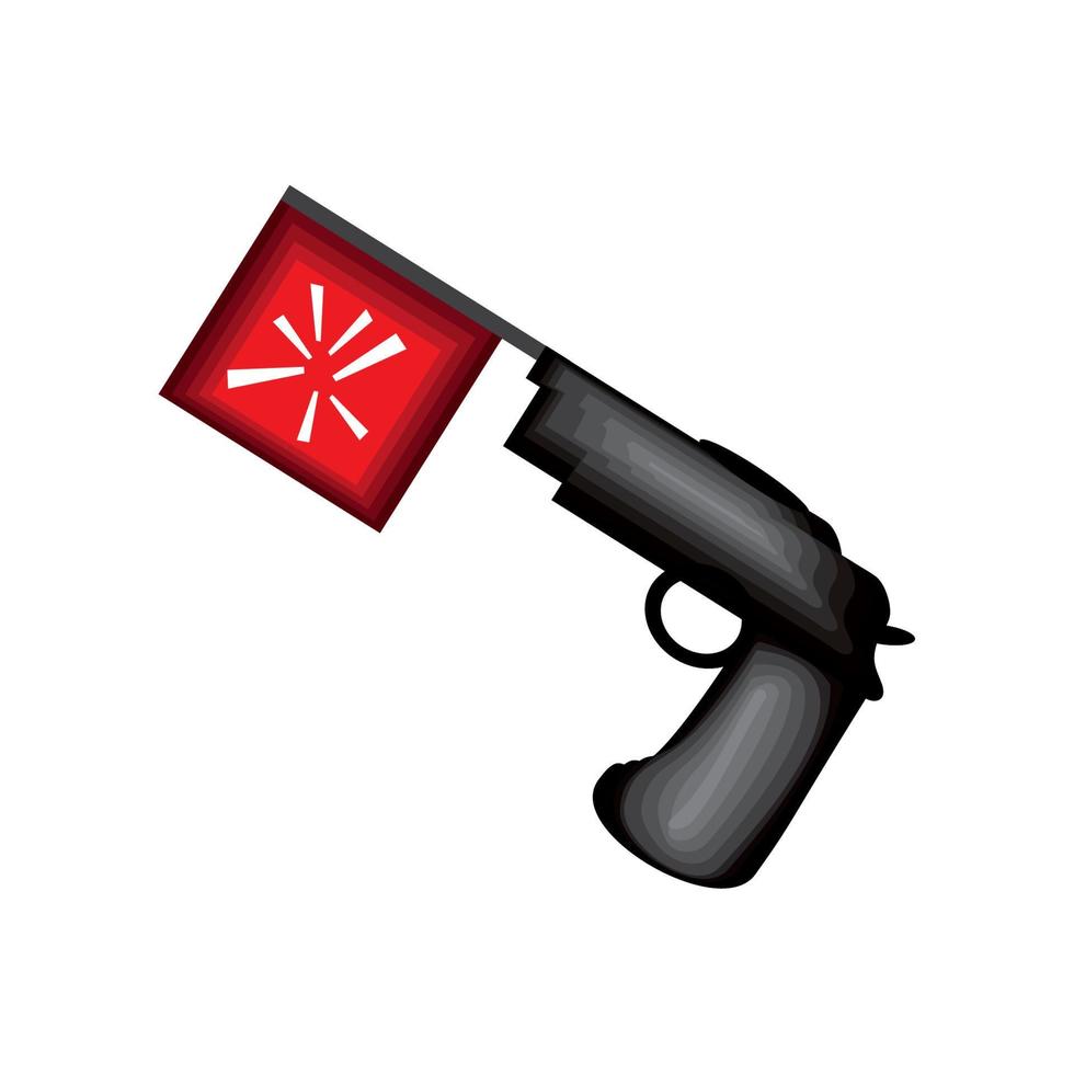 gun with flag to fools day vector