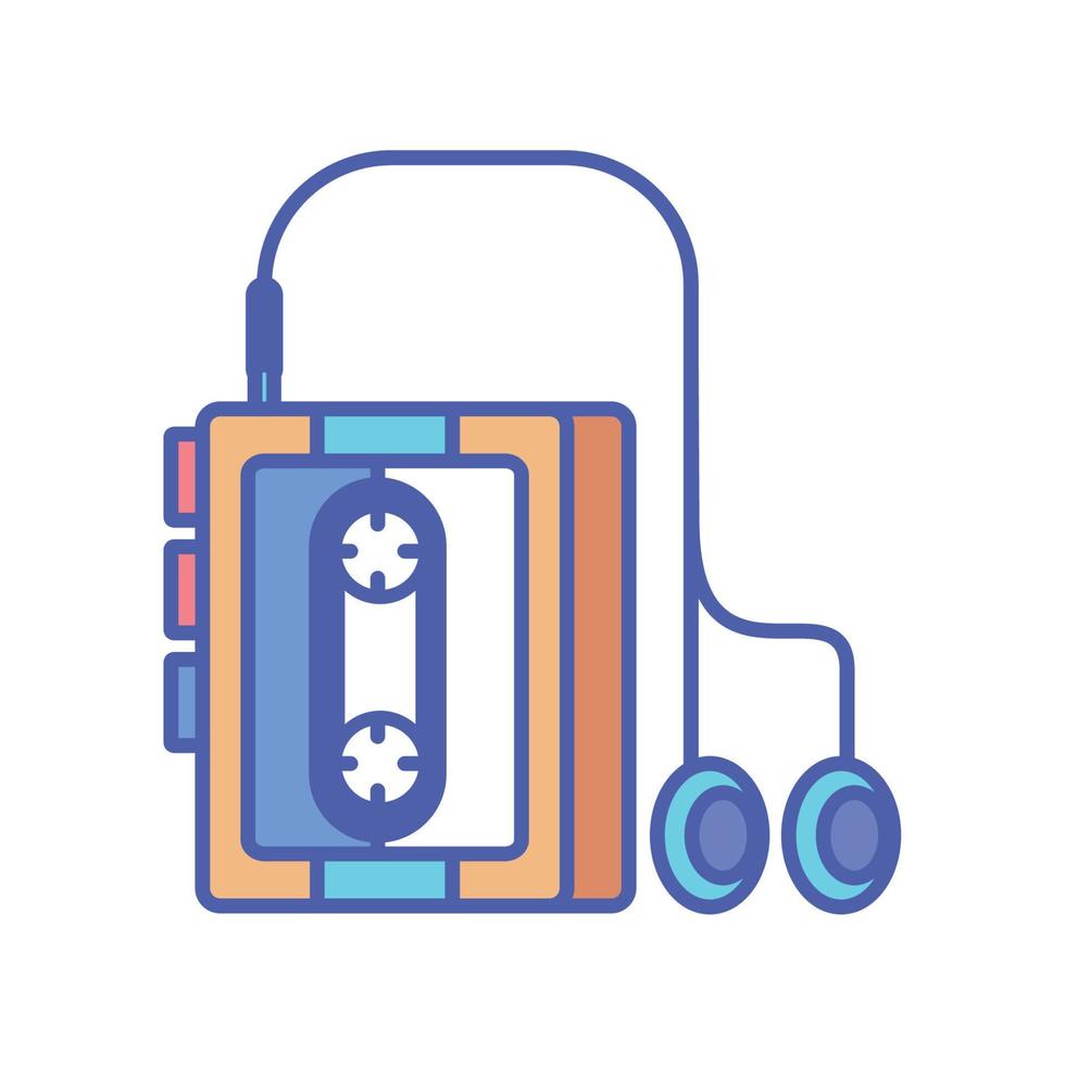 portable cassette player retro tech vector