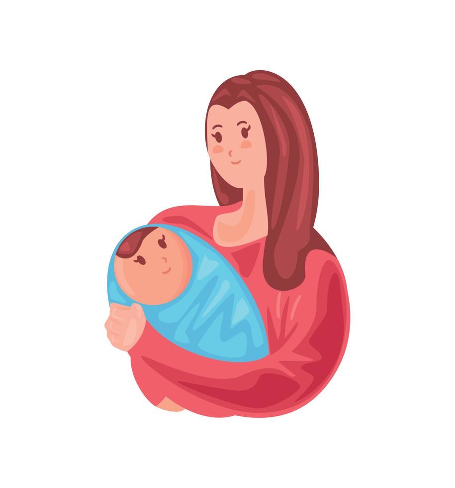 mother and baby vector