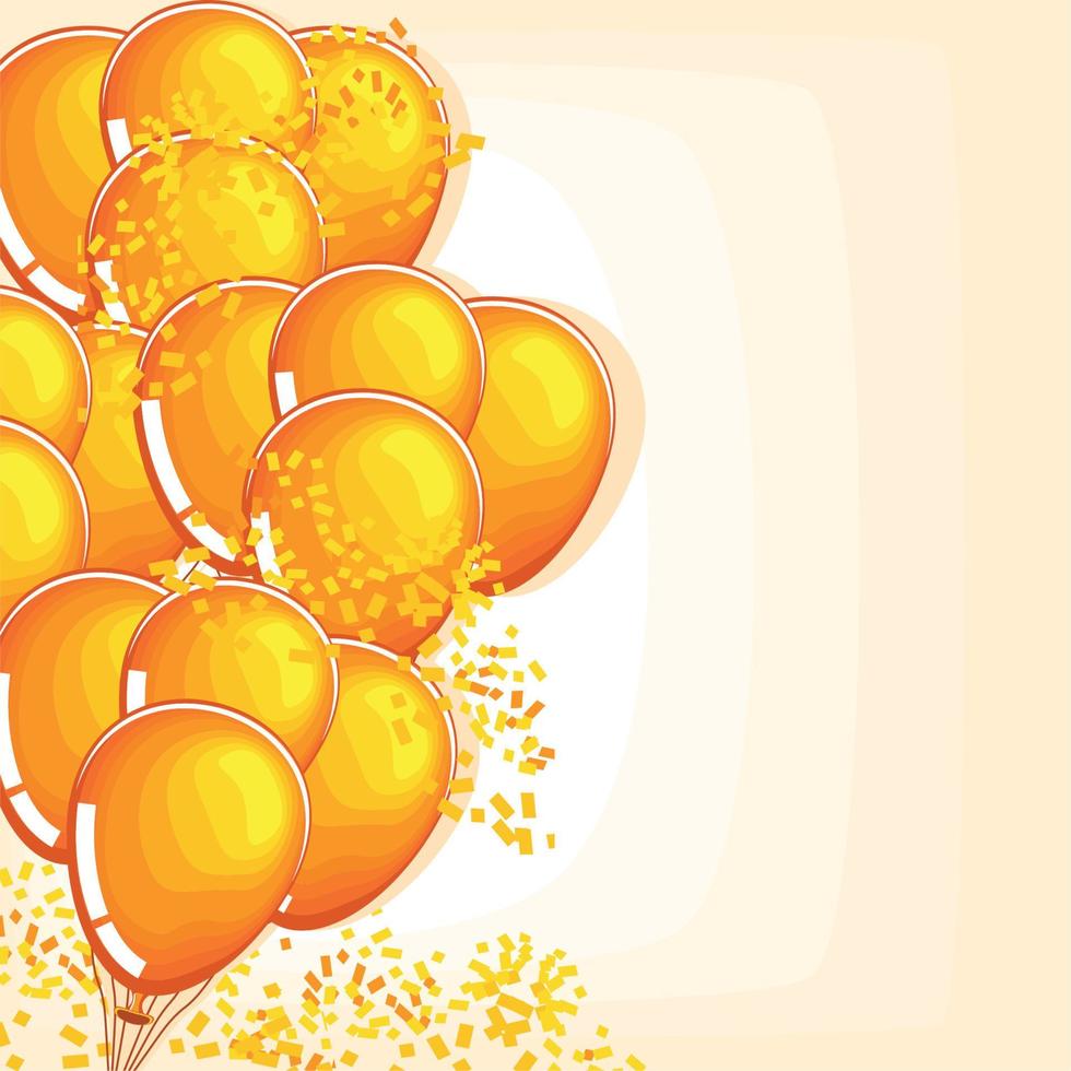 balloons and confetti vector