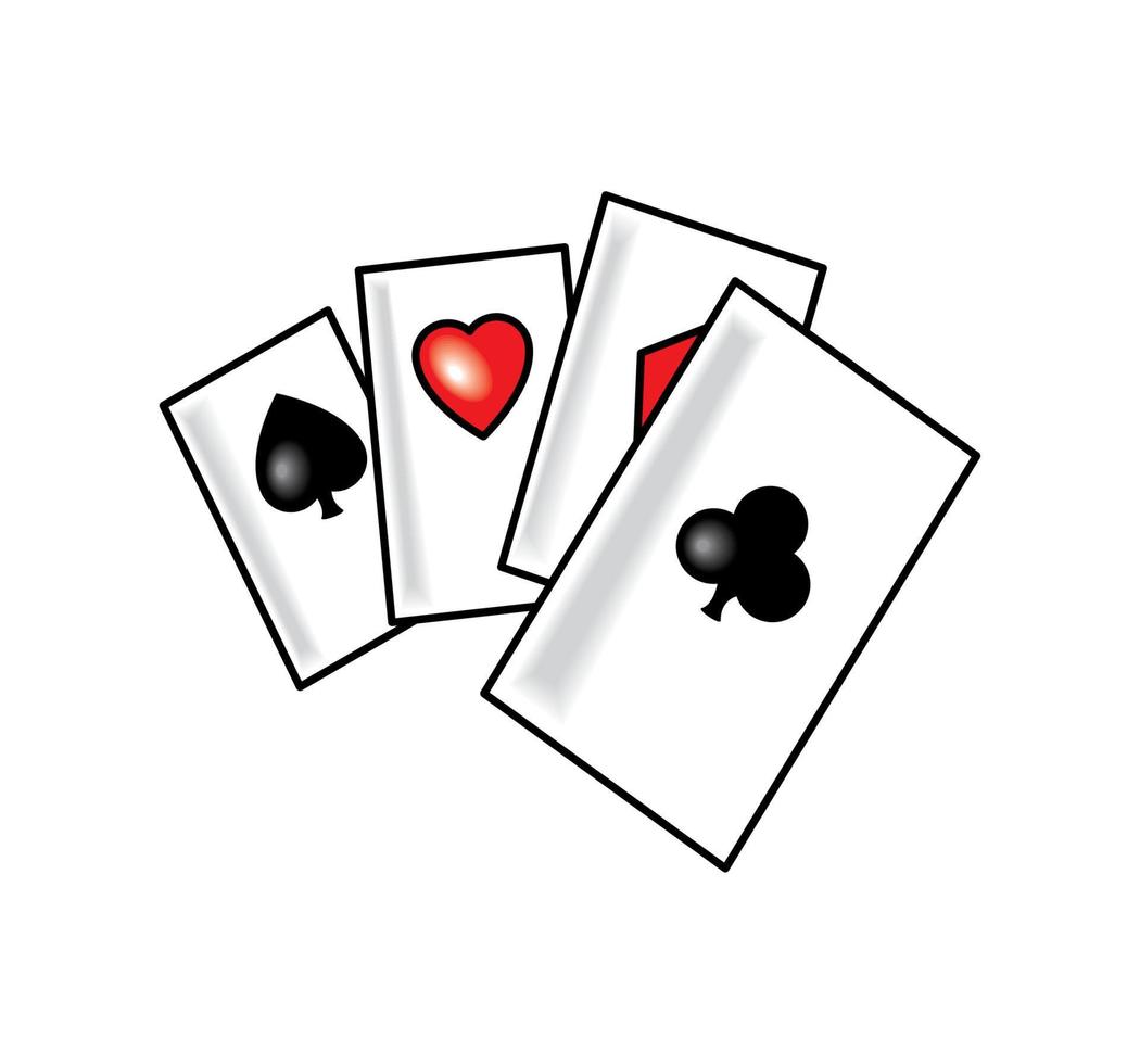 ases poker cartas tatuaje vector