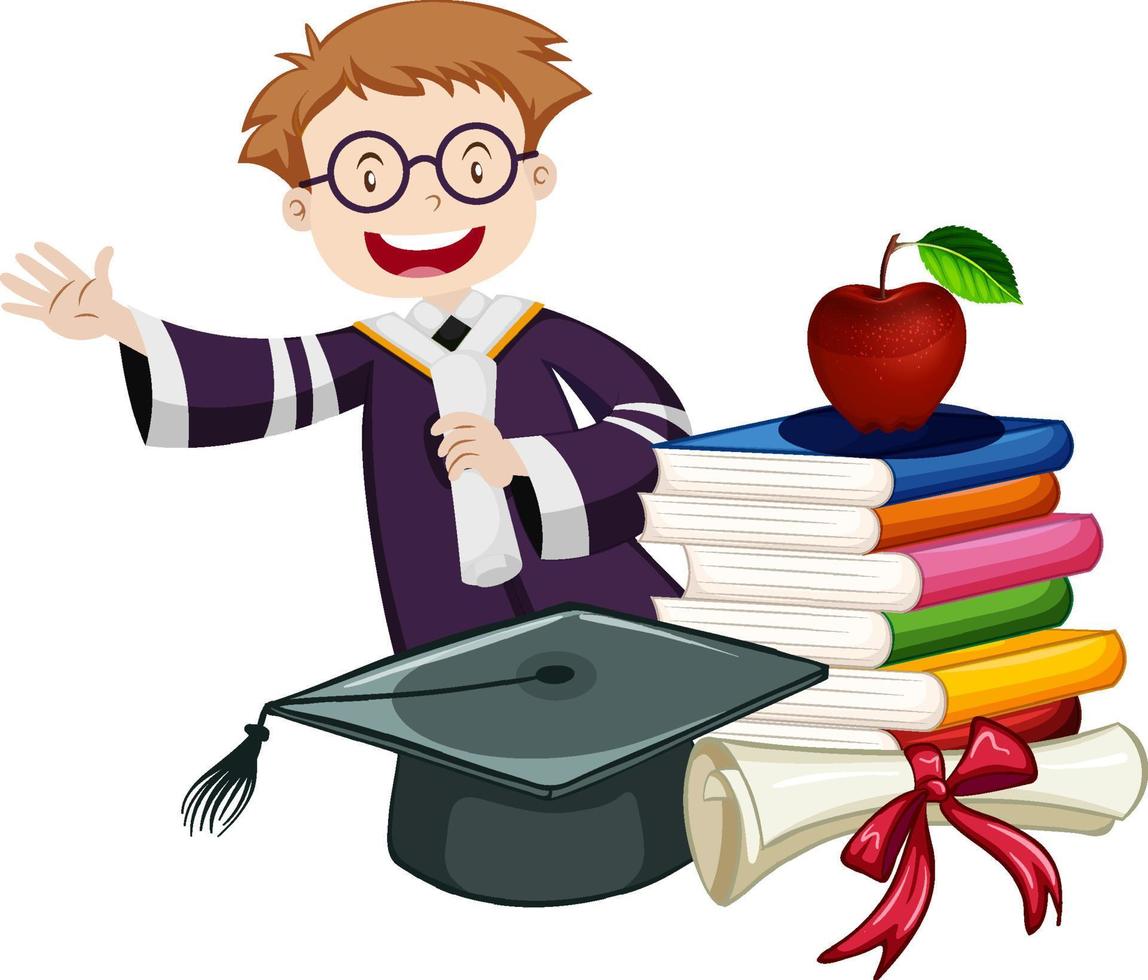 A man graduate concept vector