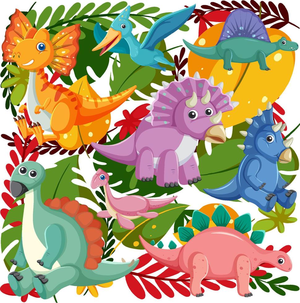 Cute dinosaur seamless pattern vector
