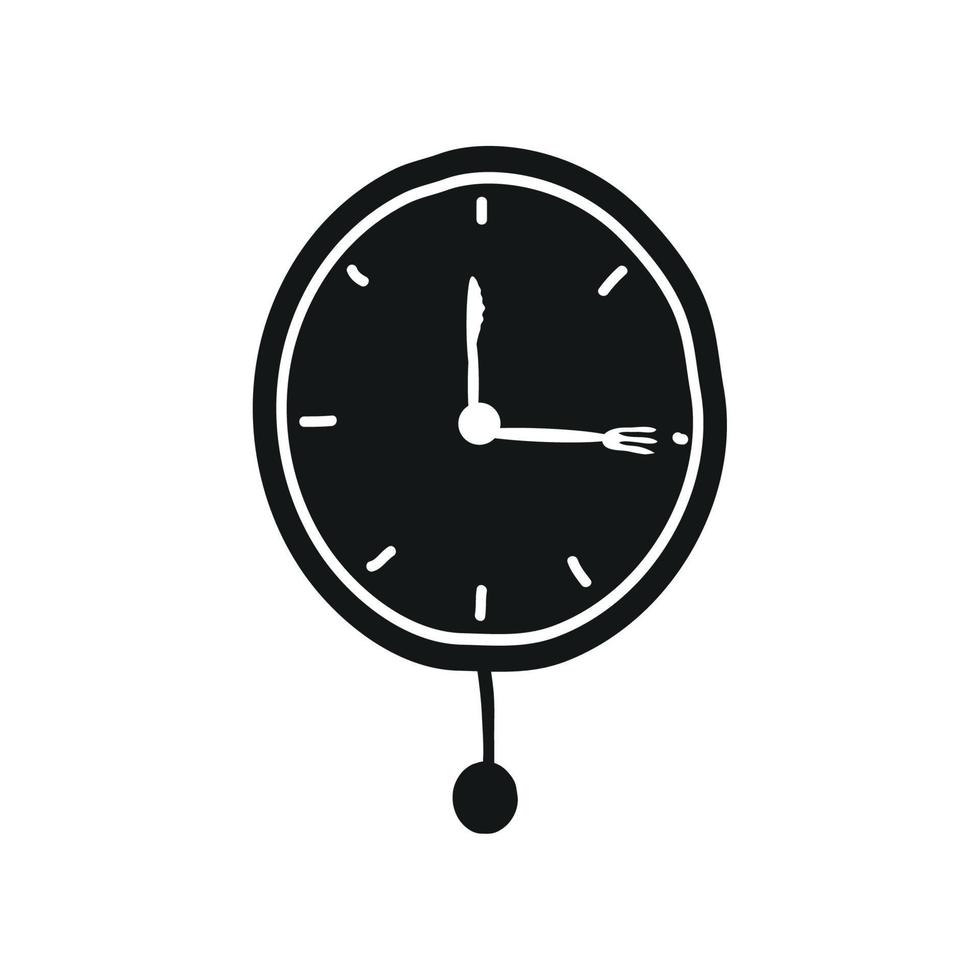 clock with fork and knife vector