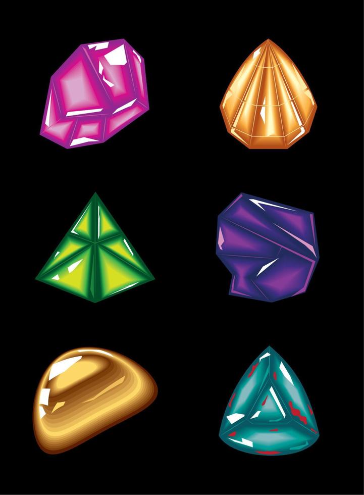 iconos cristales curativos vector