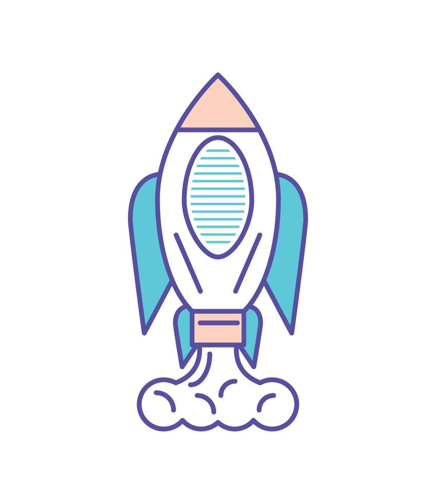 launching spaceship icon vector