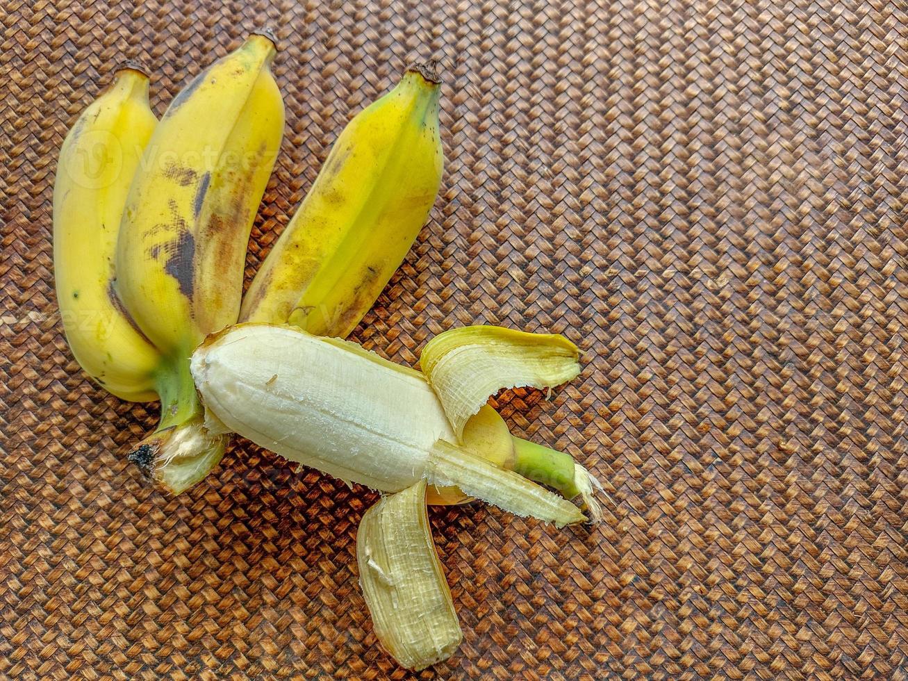 Peeled ripe banana. photo