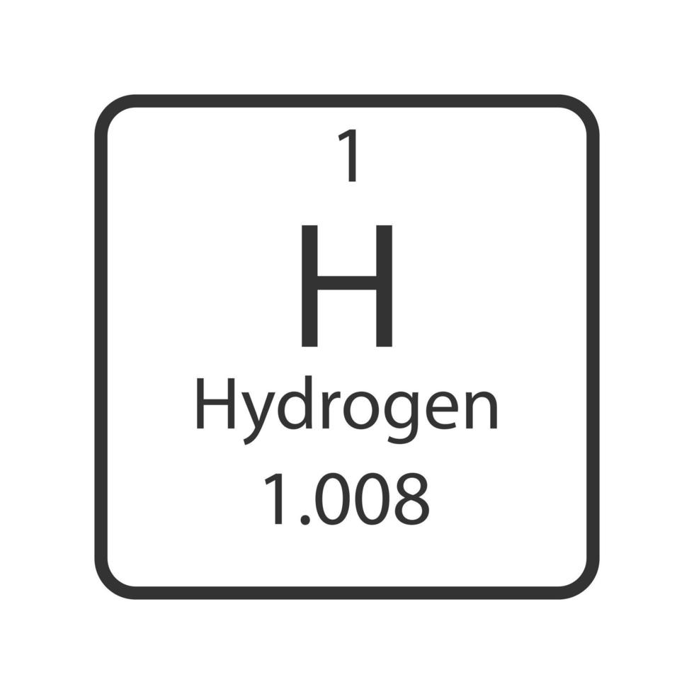 Hydrogen symbol. Chemical element of the periodic table. Vector illustration.