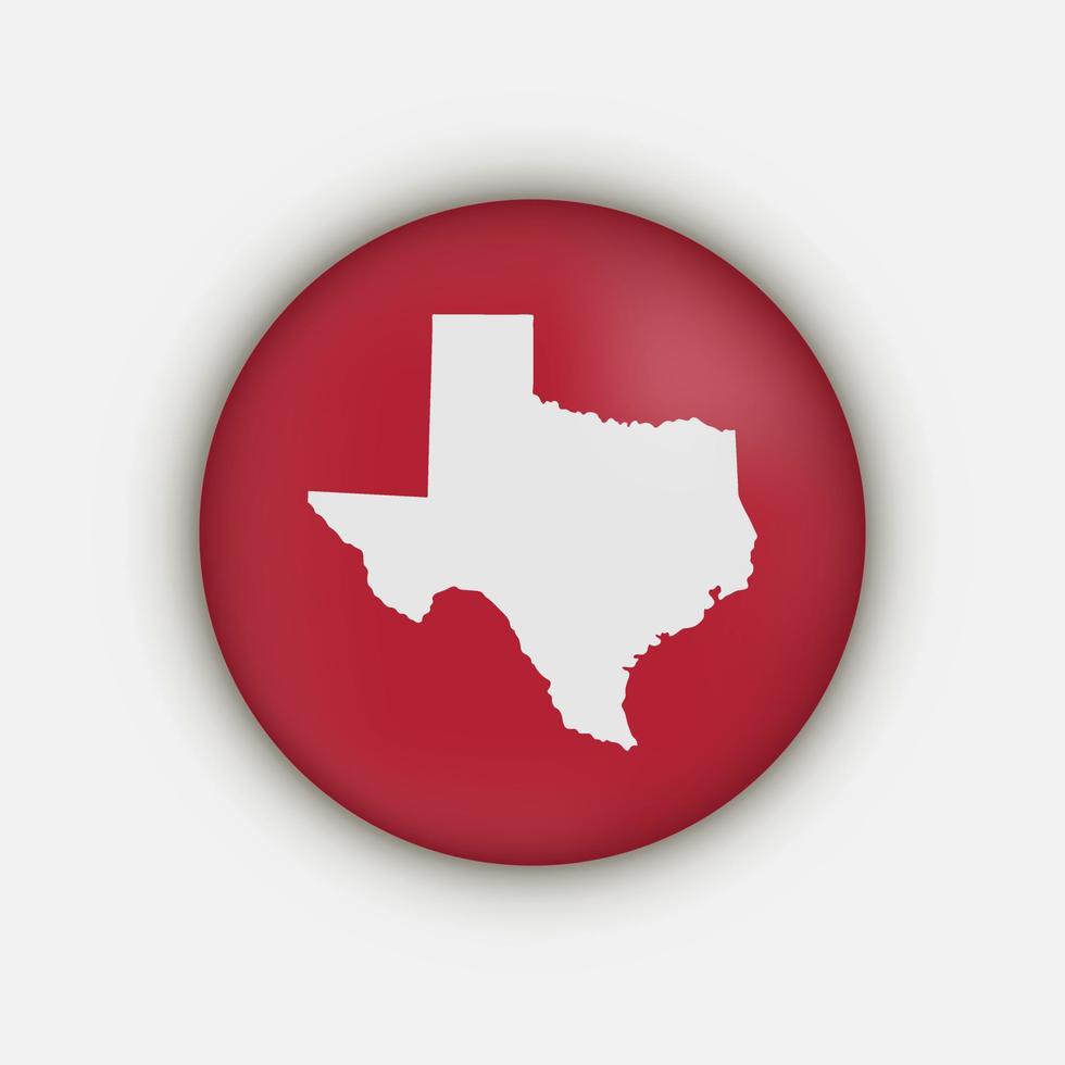 Texas state map circle with shadow vector