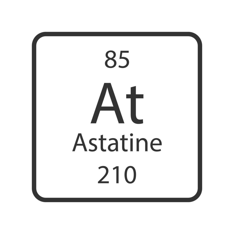 símbolo de astato. elemento químico de la tabla periódica. ilustración vectorial vector