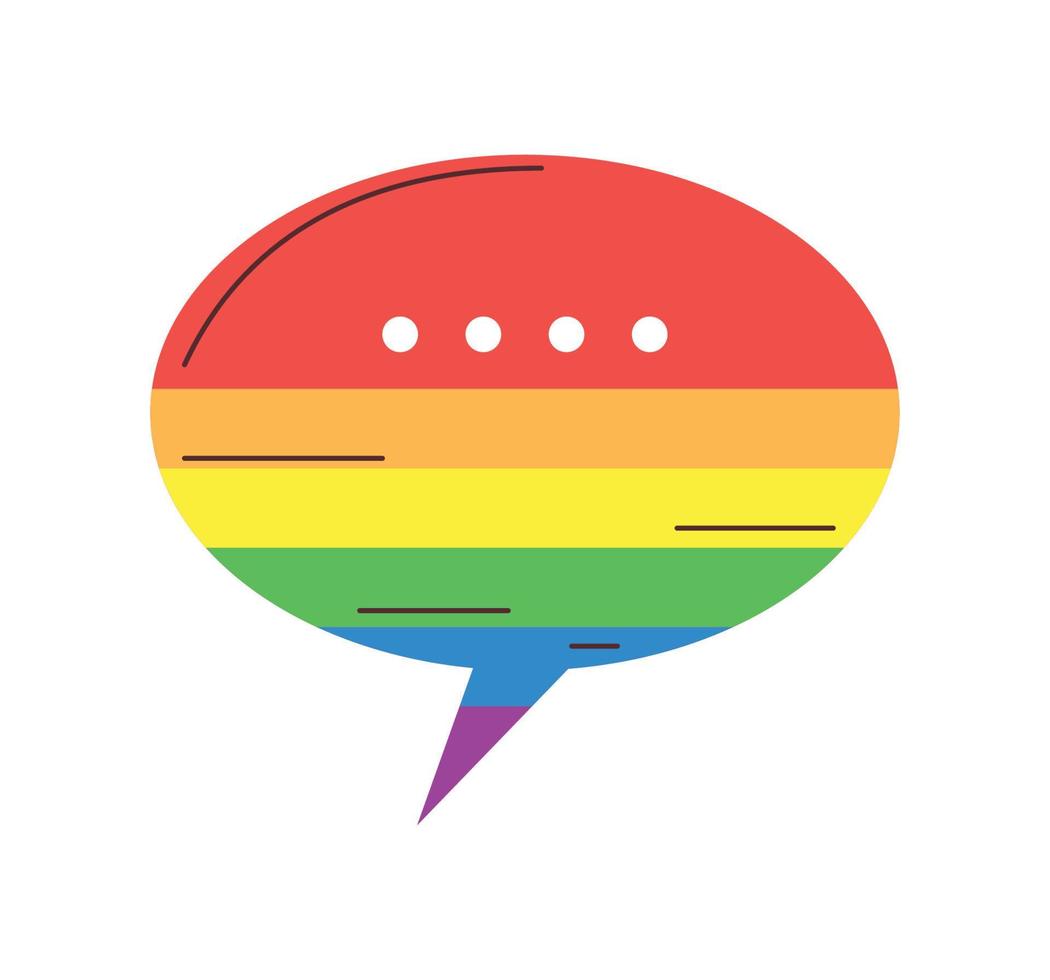 speech bubble rainbow lgbtq vector