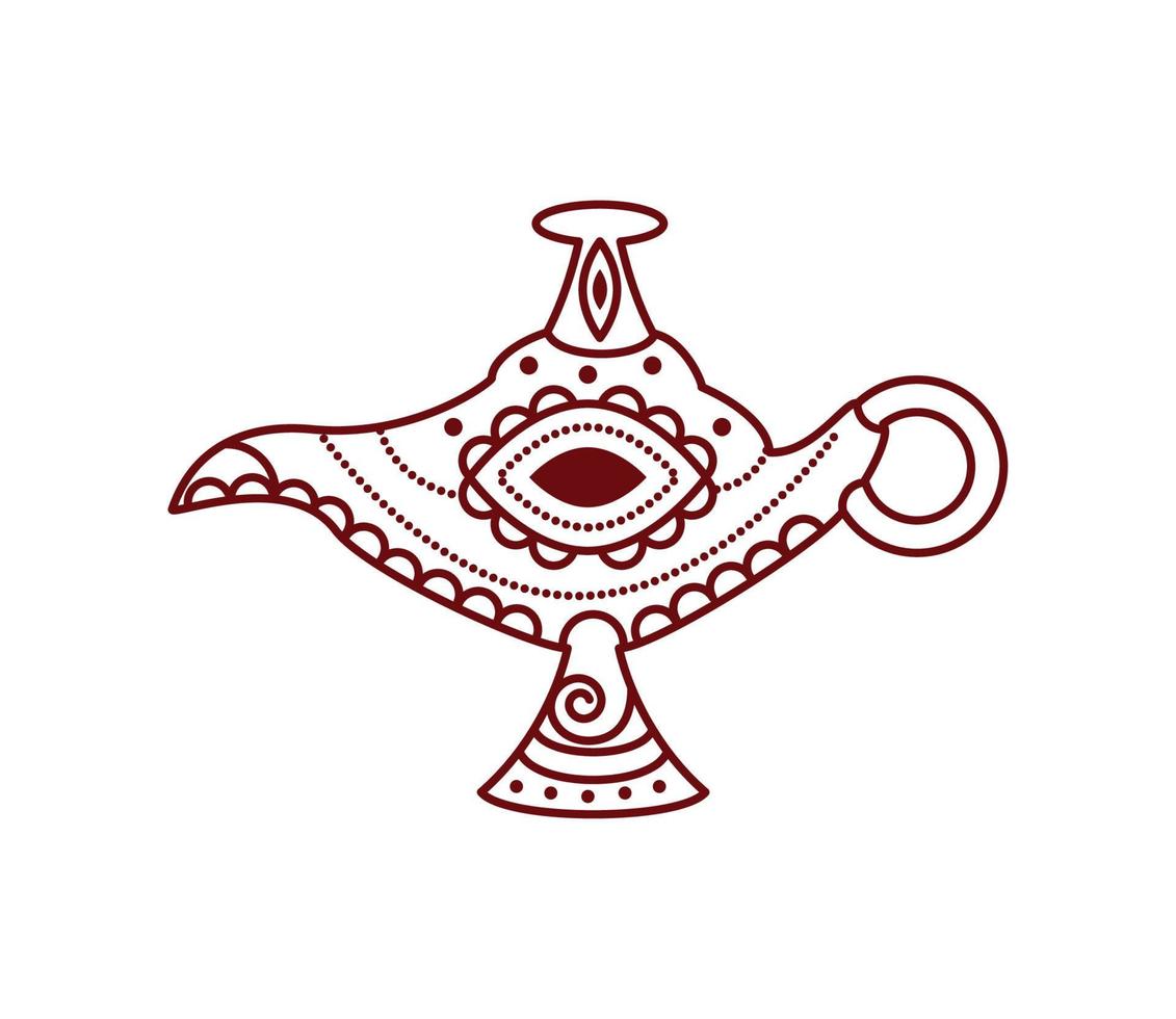 indian oil lamp vector