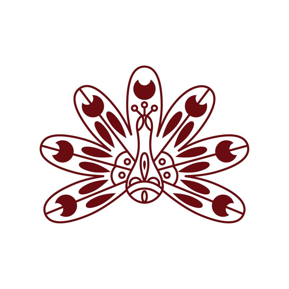 peacock zentangle style vector