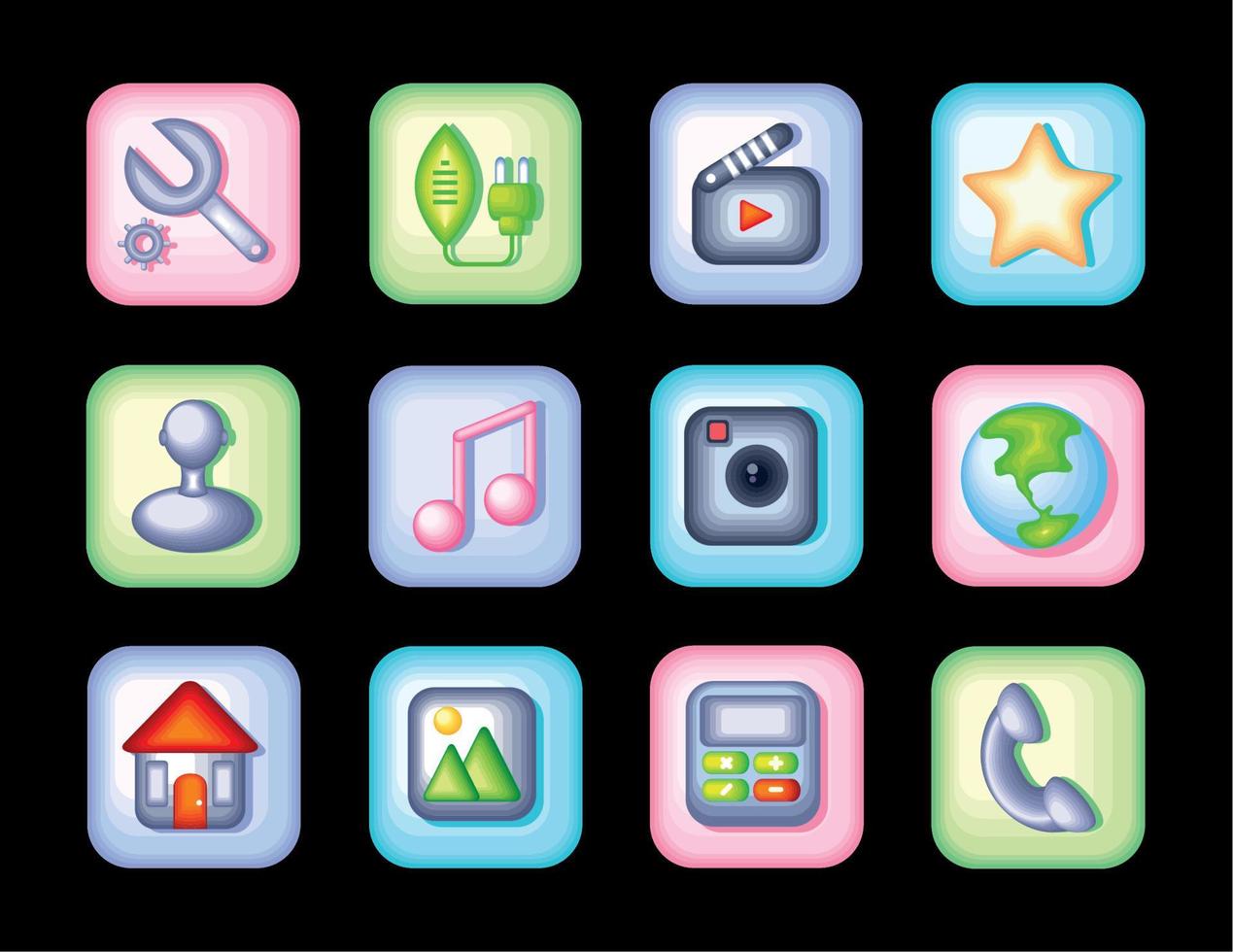 apps icons set vector