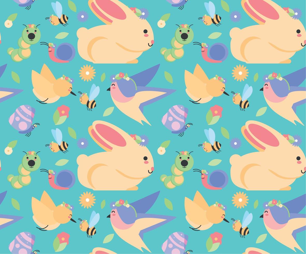 spring animals pattern vector