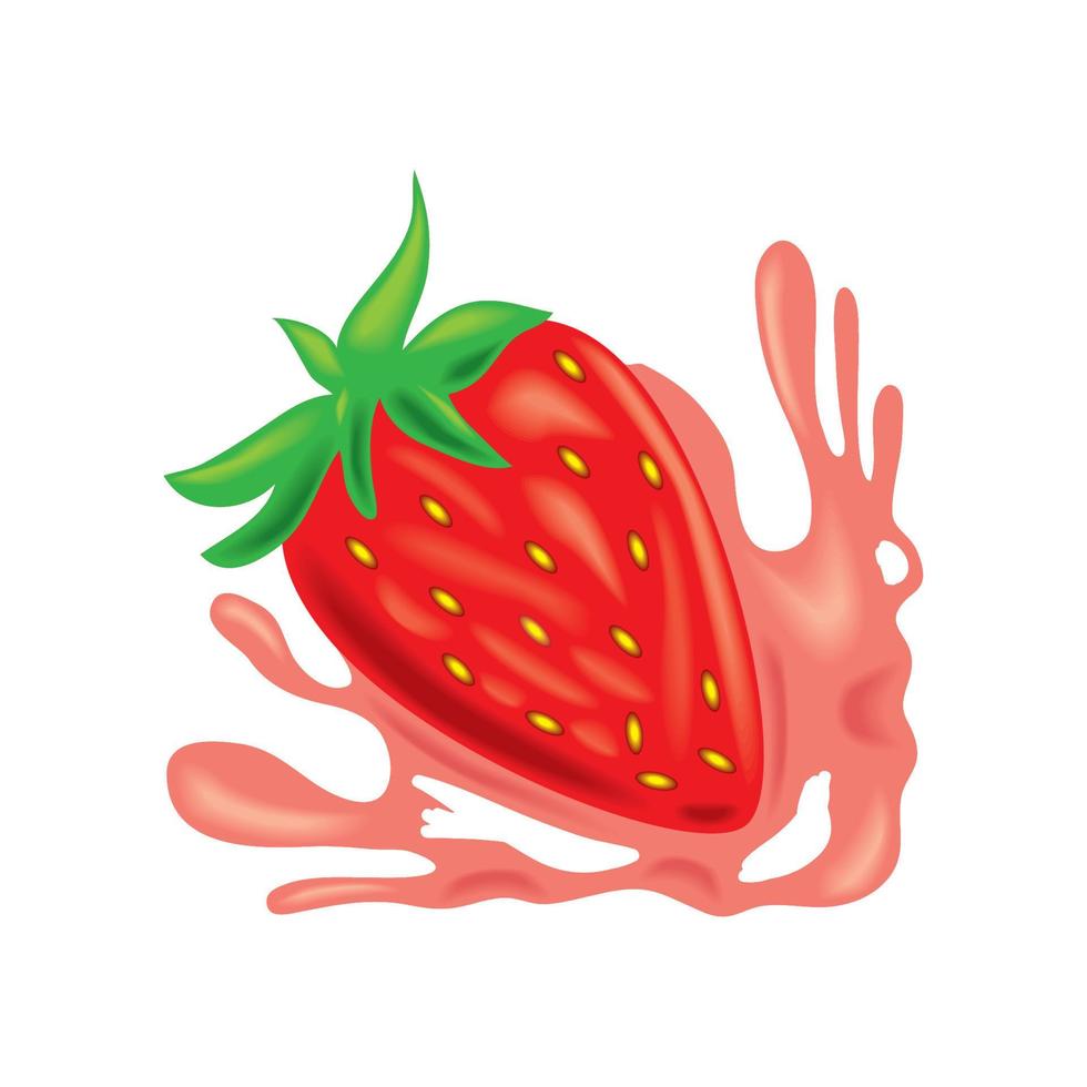 strawberry fresh splash vector