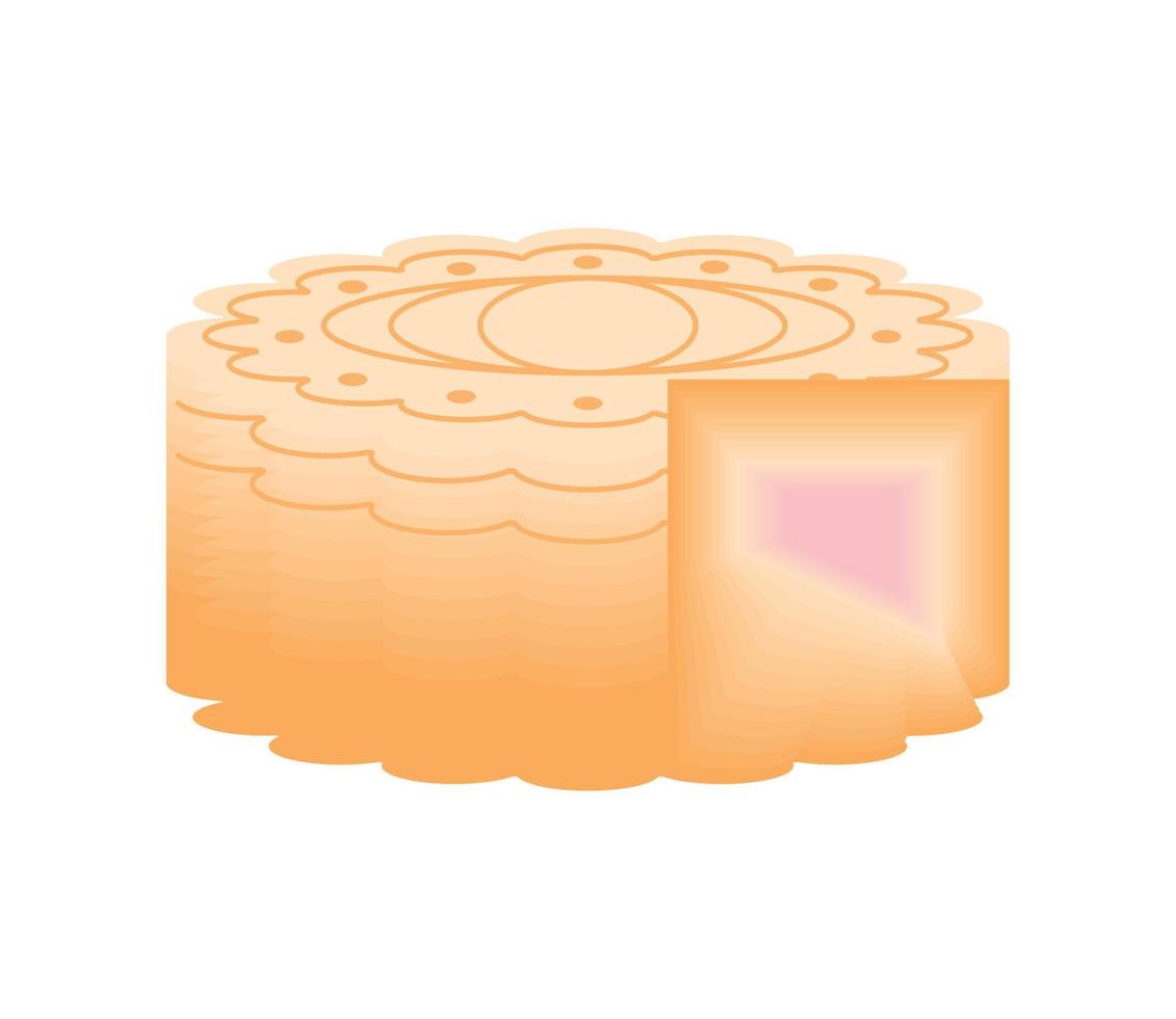 mooncake dessert icon vector