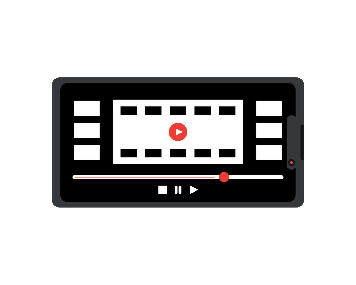 smartphone video player vector