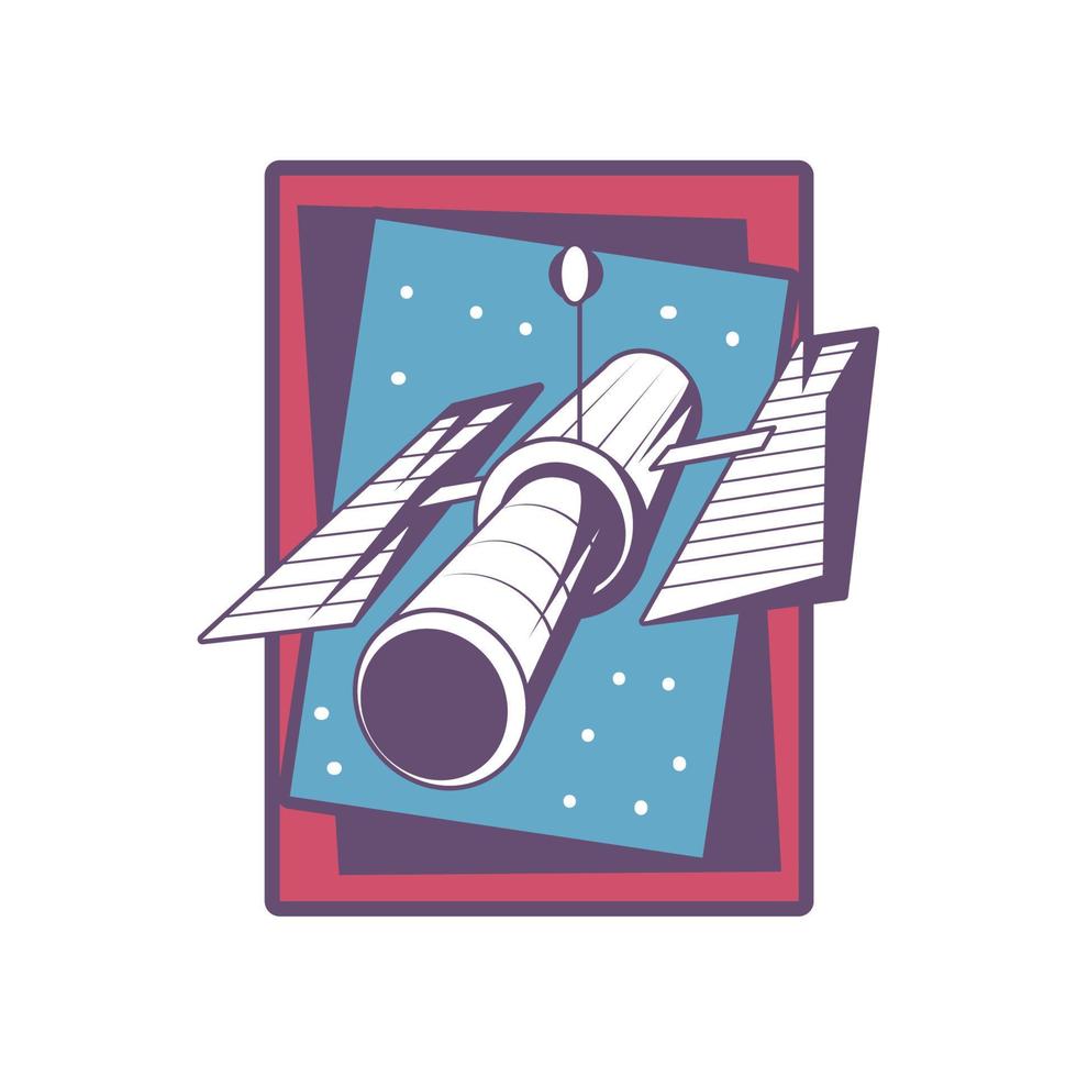 space satellite label vector