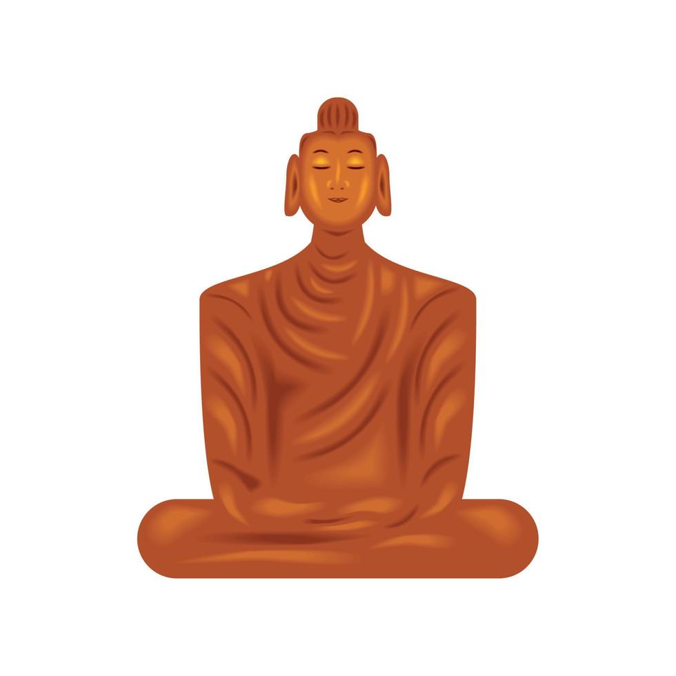 icono de la estatua de buda vector