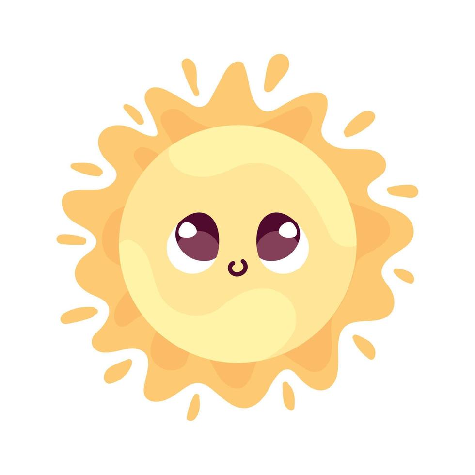 icono de sol kawaii vector