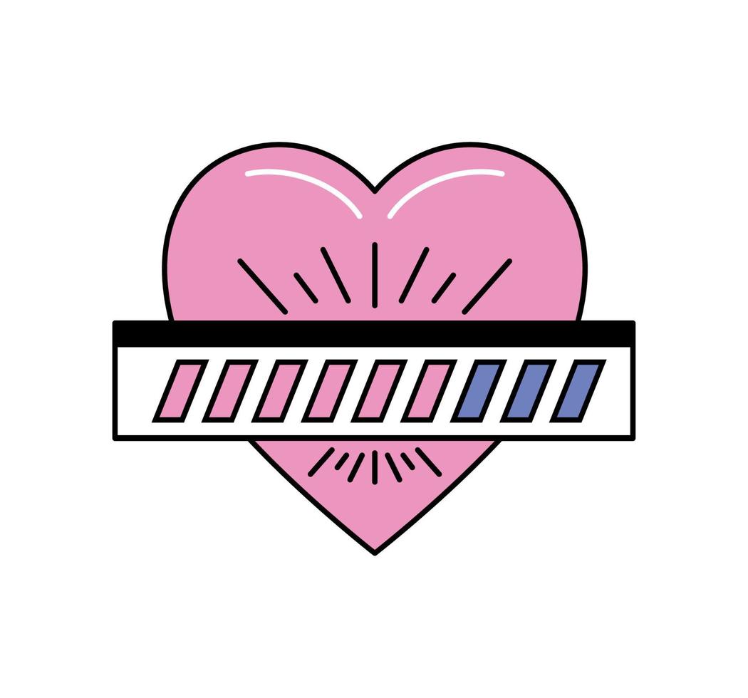 game bar with heart retro vector